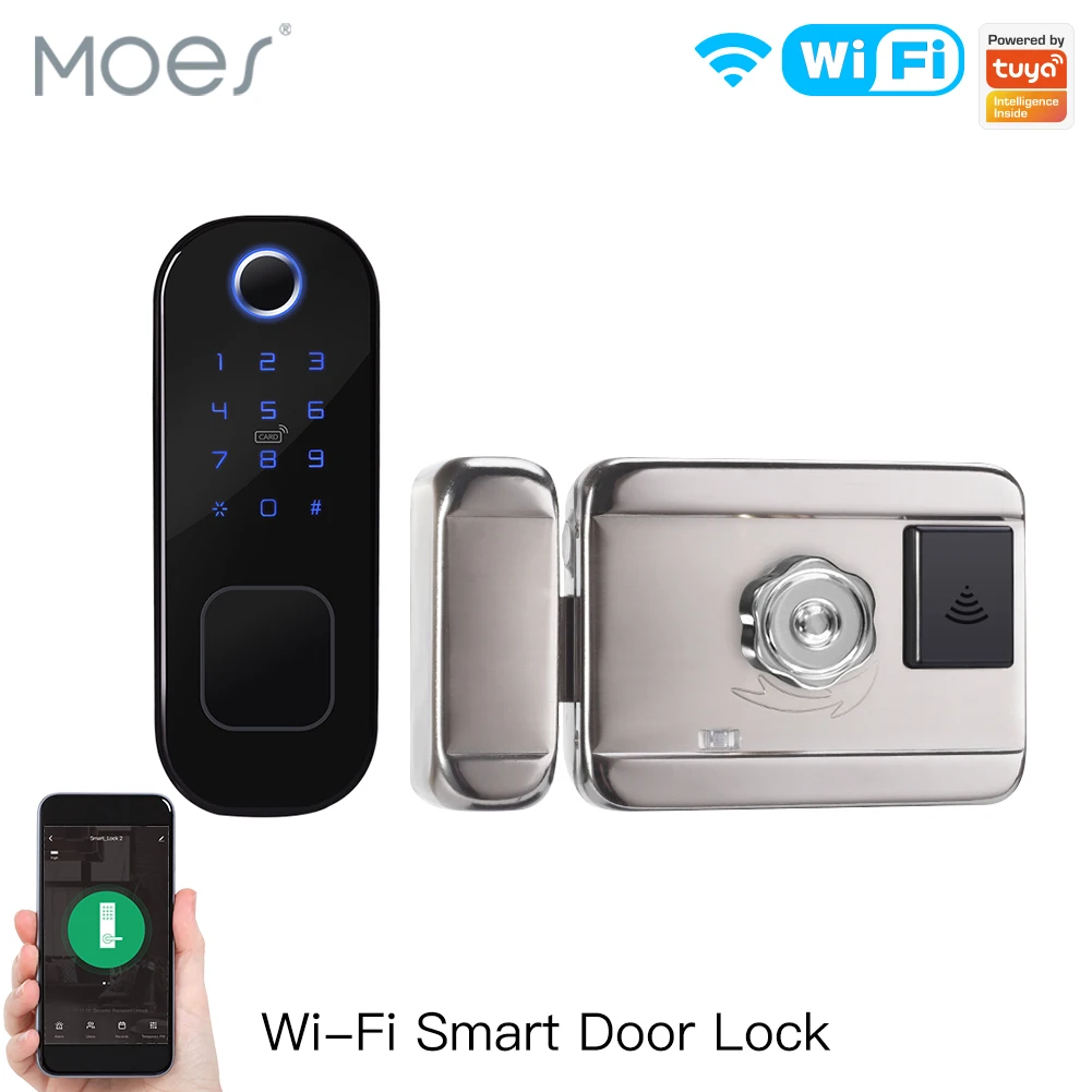 Home Security Packages - MOES WiFi Tuya Smart Lock Door