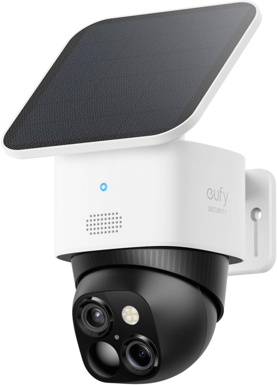 Home Security No Monthly Fee - 3K Dual Lens Solar Security Camera,