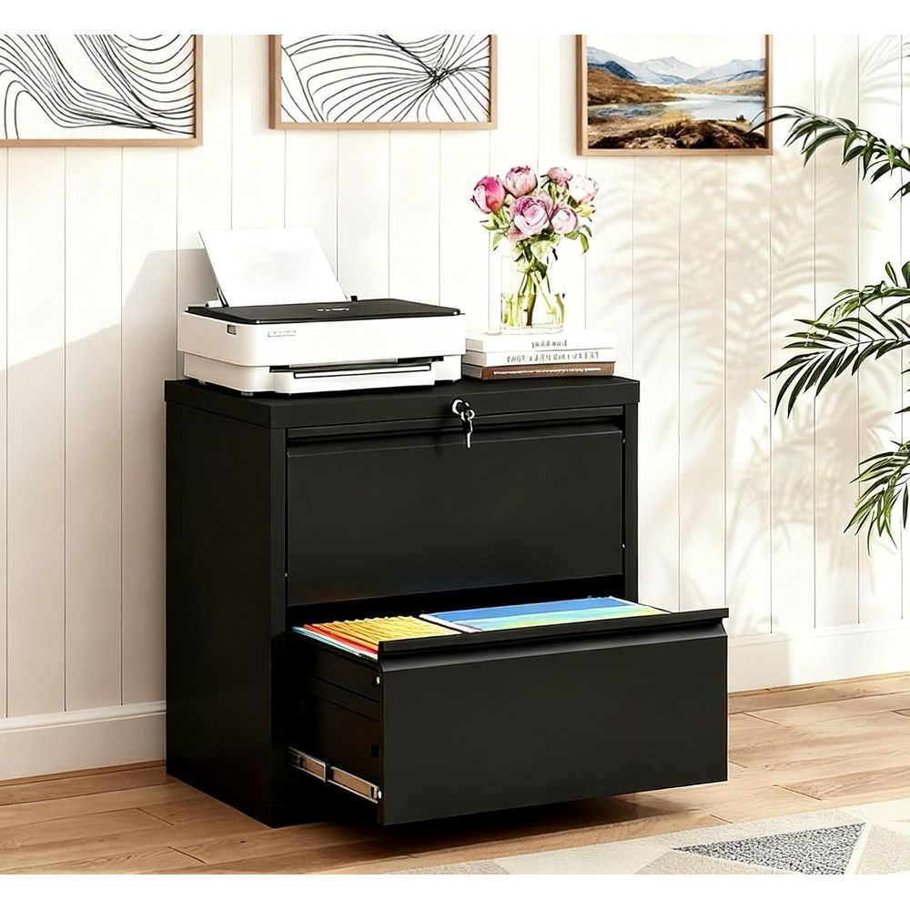 Home Security Letters - 2 Drawer Lockable Metal Filing Cabinet