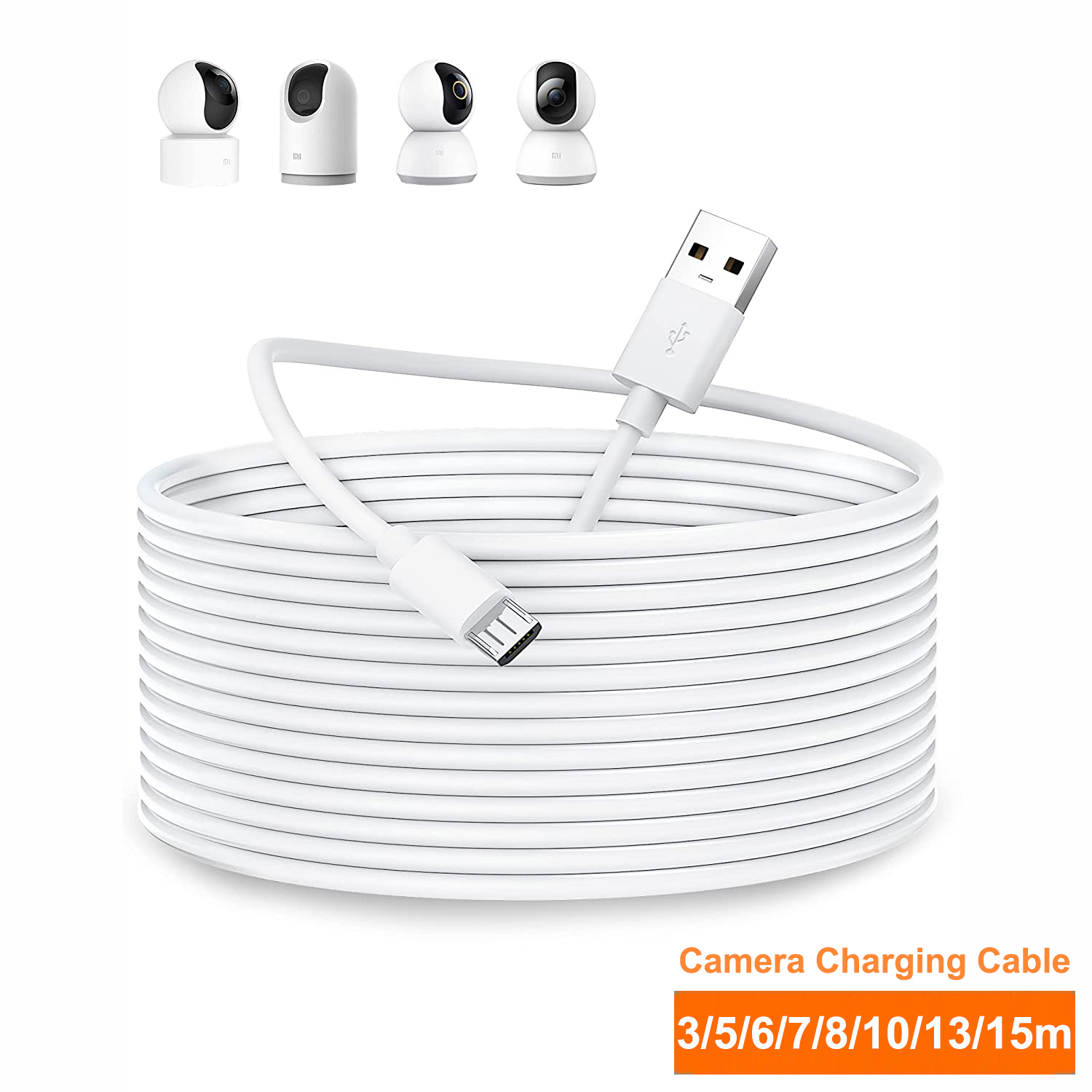 Home Security Bundle - 3~13m Micro USB Extension Cable For