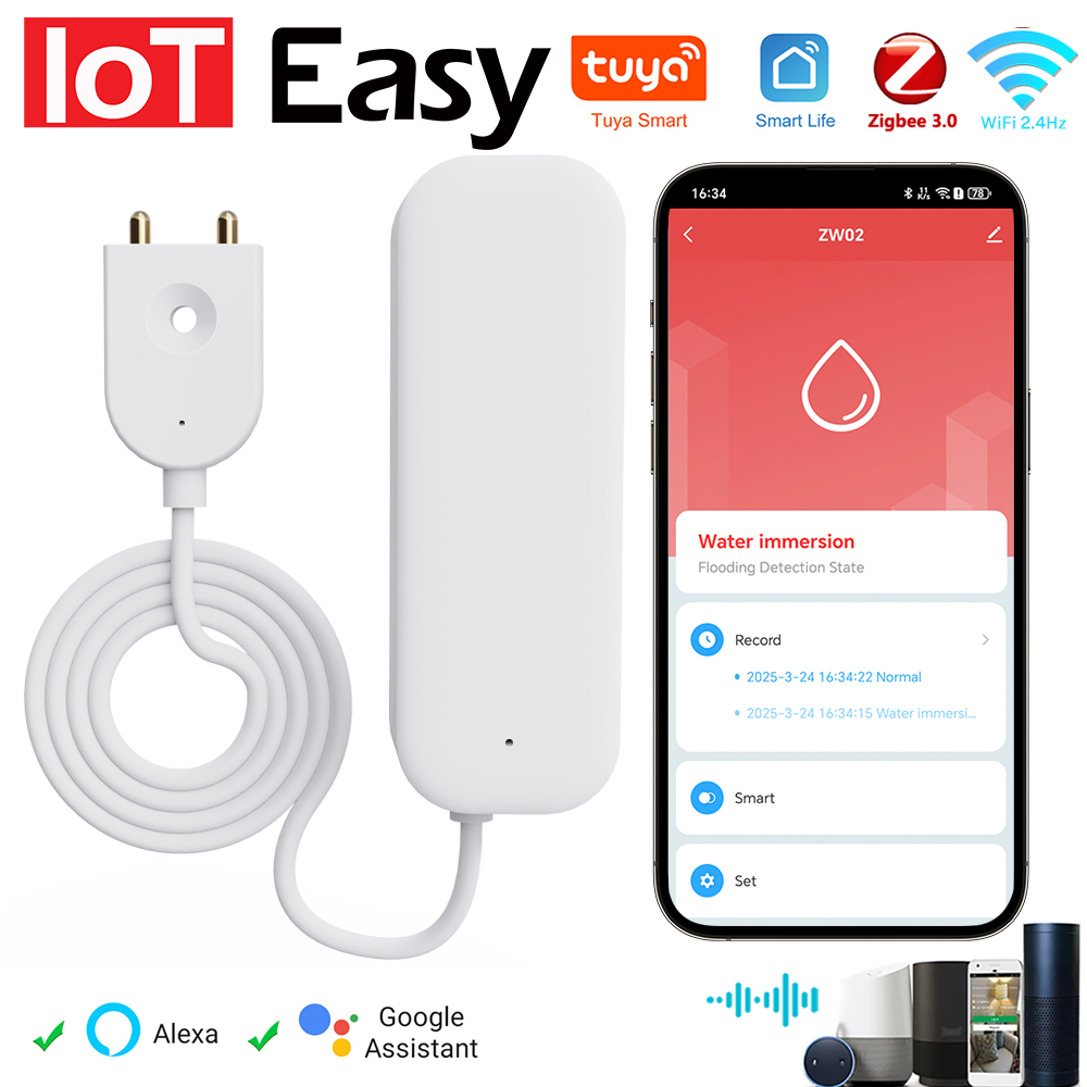 Home Security Gadgets - Tuya WiFi ZigBee Water Sensor Leakage