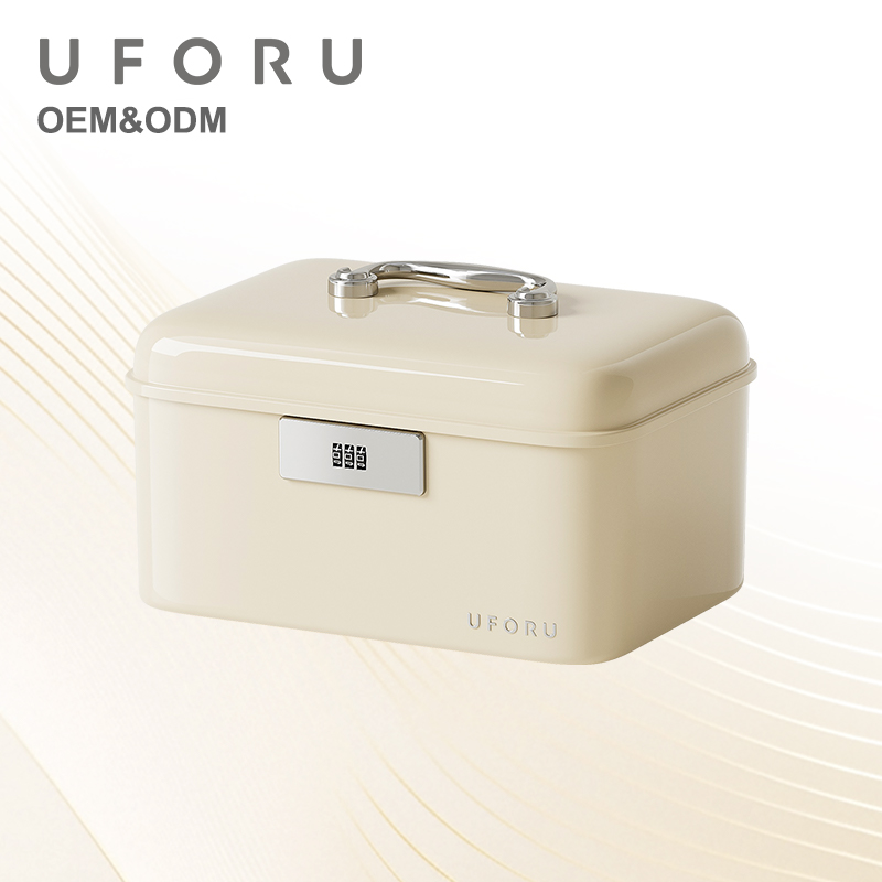 Home Security Officer - UFORU Handle-Equipped Lockable Storage Box, Double-Layer