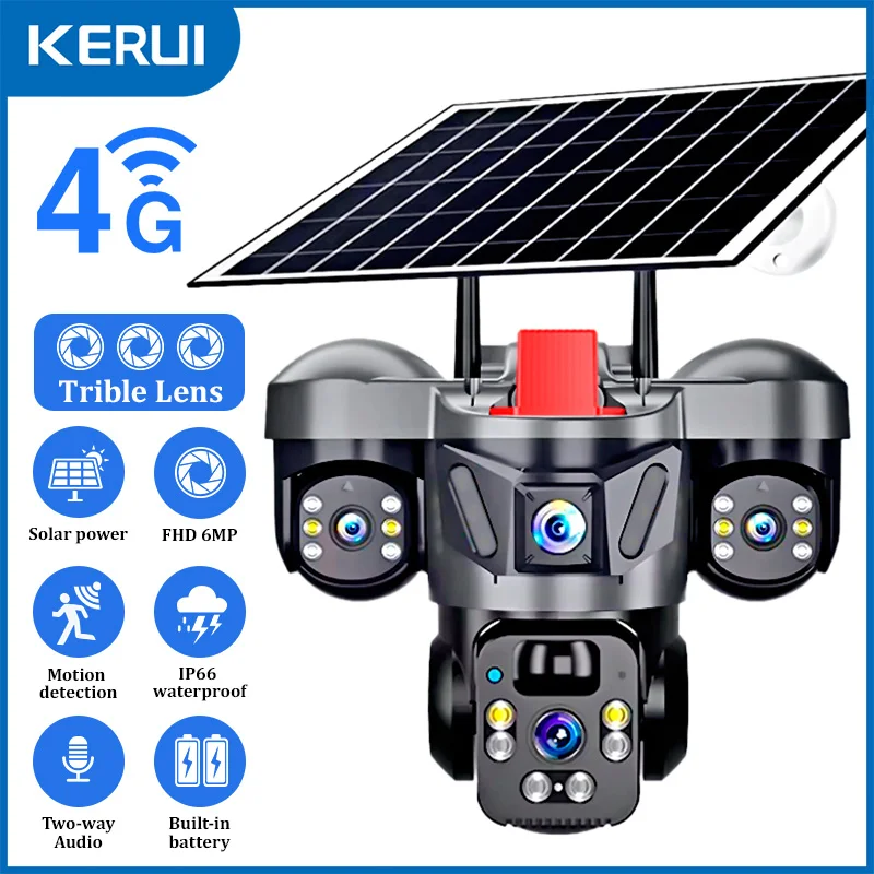 Home Security Kamera - KERUI Outdoor PTZ 6MP 4G SIM