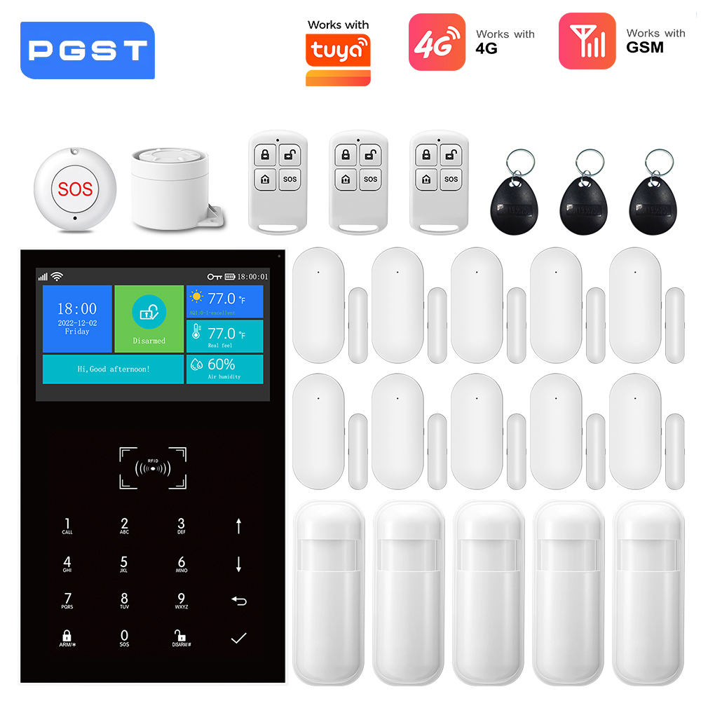 Home Security No Monthly Fee - 4G GSM WiFi Alarm System Work