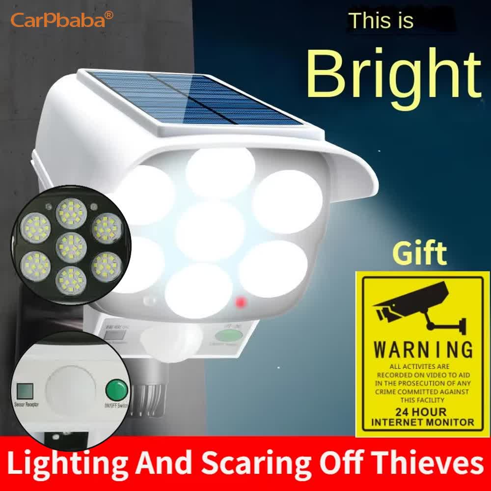 Home Security Cameras Wireless - Outdoor Solar Light Motion Sensor Security