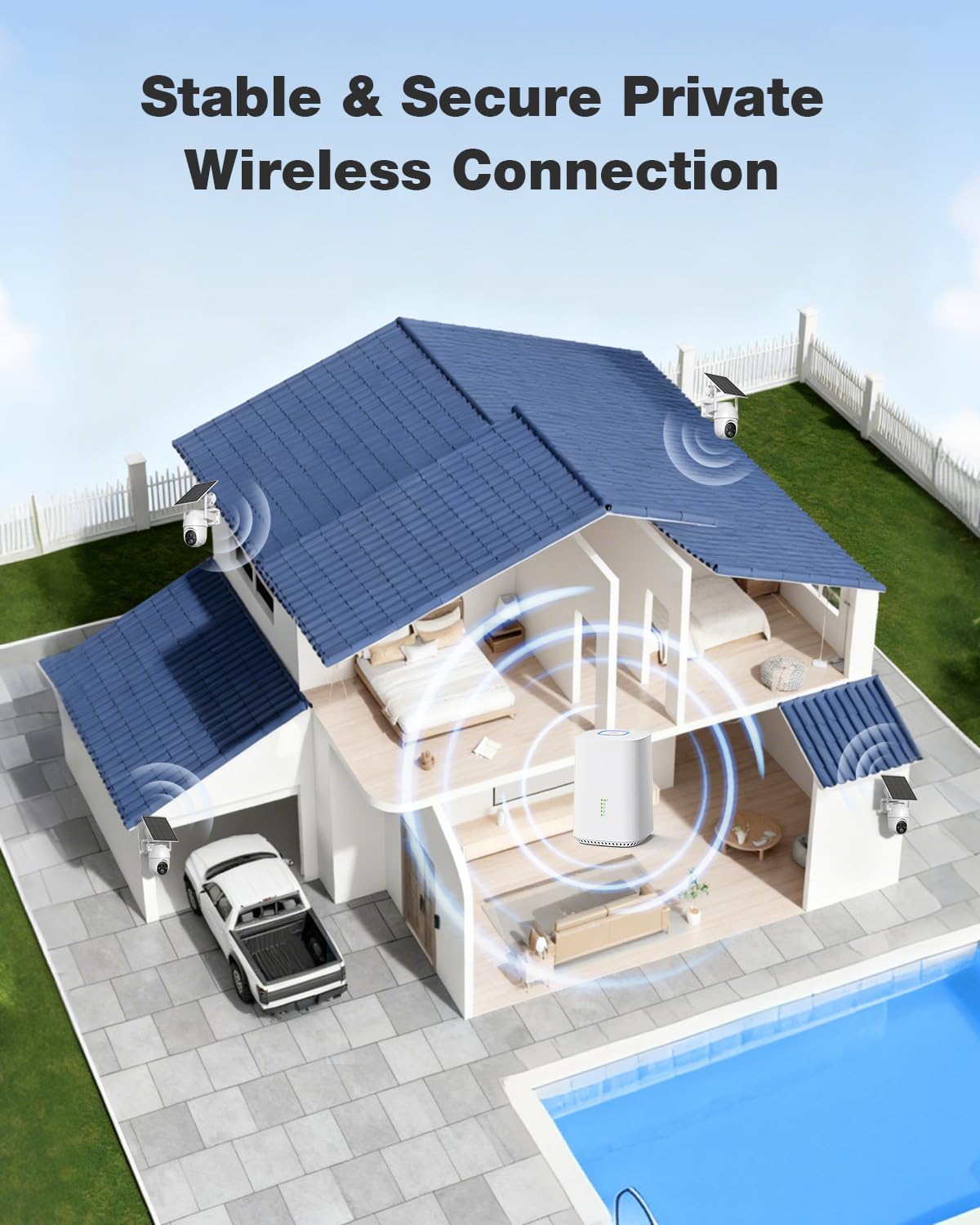 Wireless Outdoor Solar-Powered - Home Security No Monthly Fee recension och pris