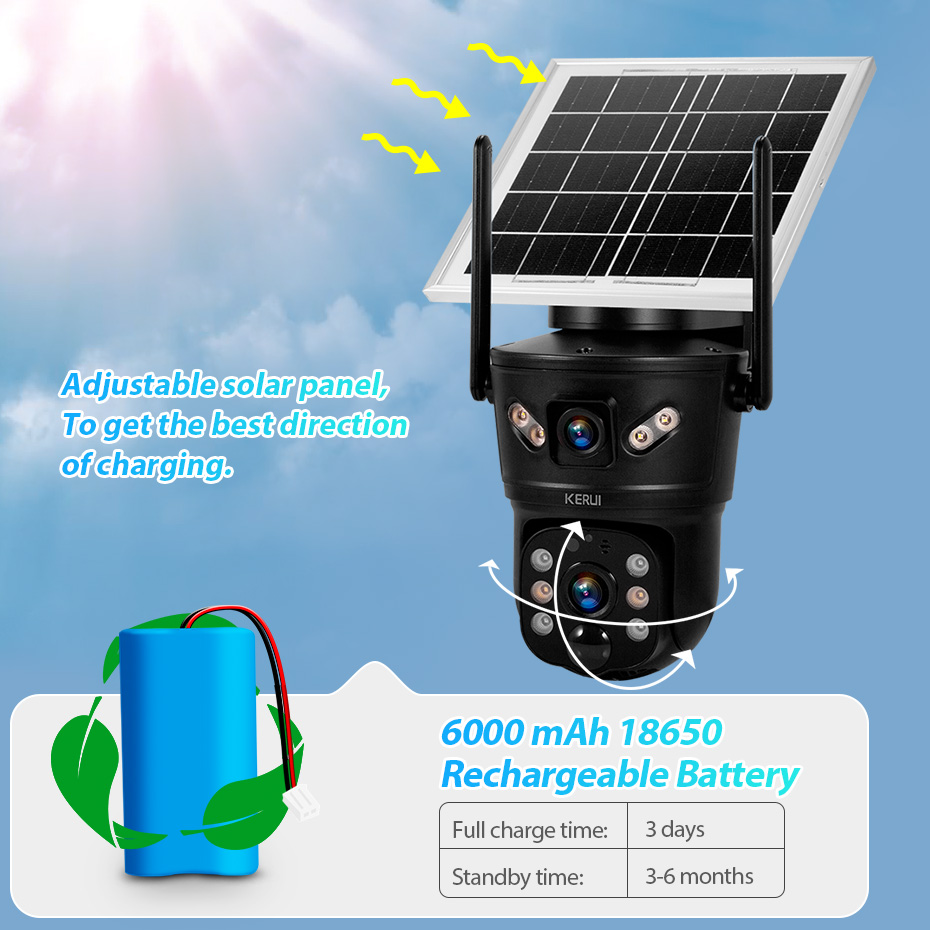 KERUI 6MP 4G SIM WiFi Solar Ca - Home Security Kamera recension och pris