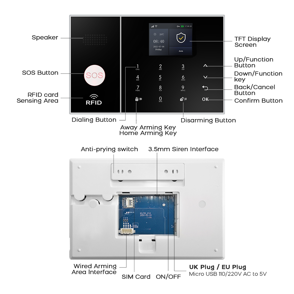 Wireless Alarm System 2.4GWiFi - Home Security No Monthly Fee recension och pris