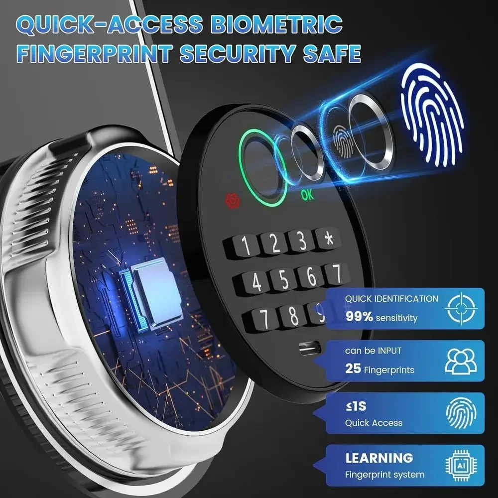 Extra Large Biometric Safe wit - Home Security Officer recension och pris