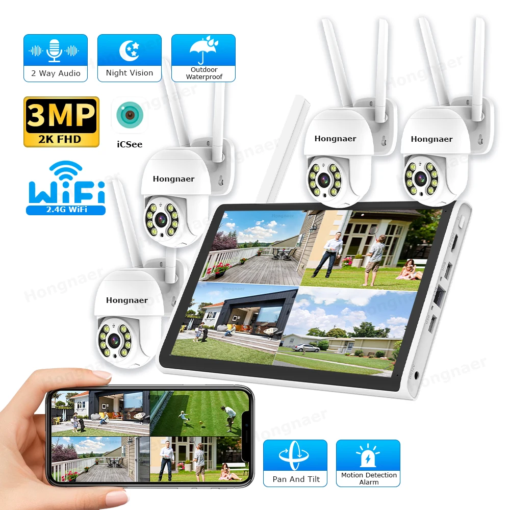 2026 Hongnaer 3MP 4 Channel Wi - Home Security Cameras Wireless recension och pris