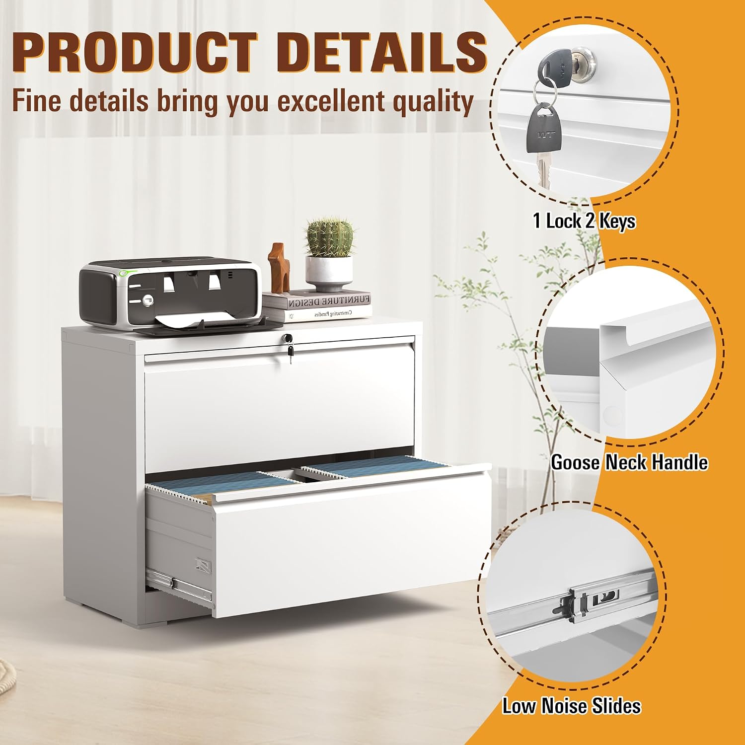 Metal Filing Cabinet 2-Drawer  - Home Security Letters recension och pris