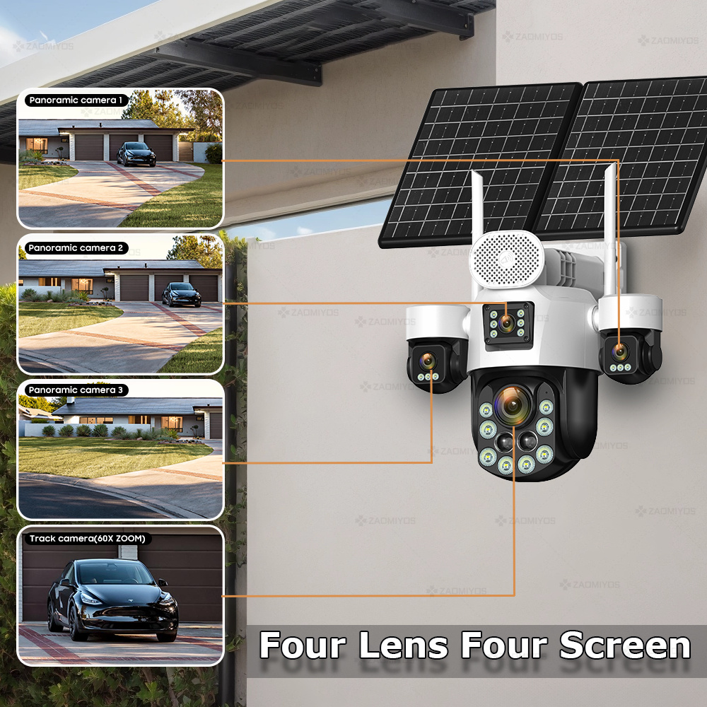 4 Lens Outdoor 360° Surveillan - Home Security Kamera recension och pris