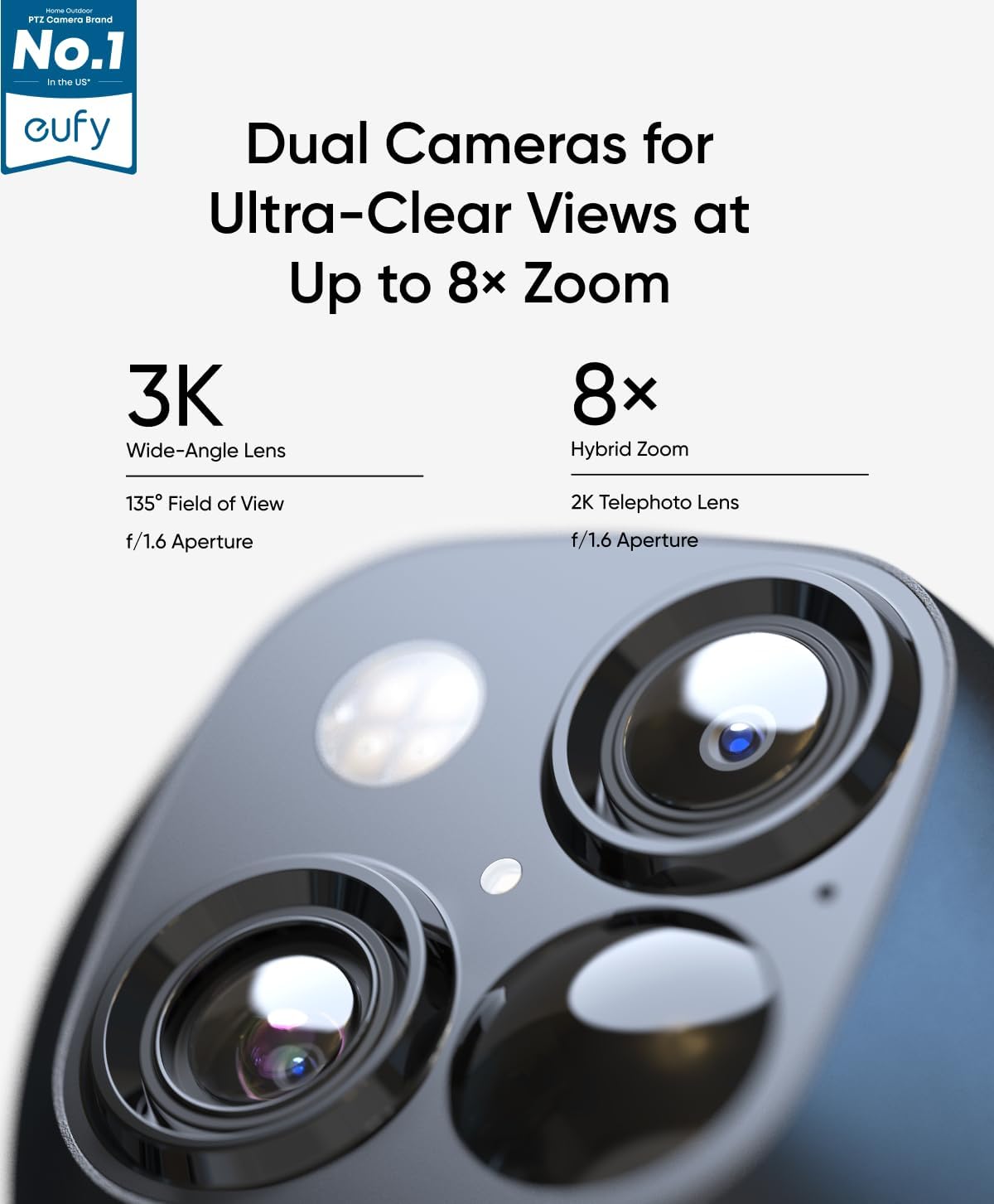 3K Dual Lens Solar Security Ca - Home Security No Monthly Fee recension och pris