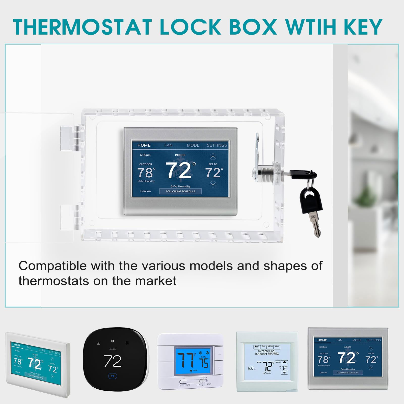 Thermostat Lock Box Clear Acry - Home Security Firms recension och pris