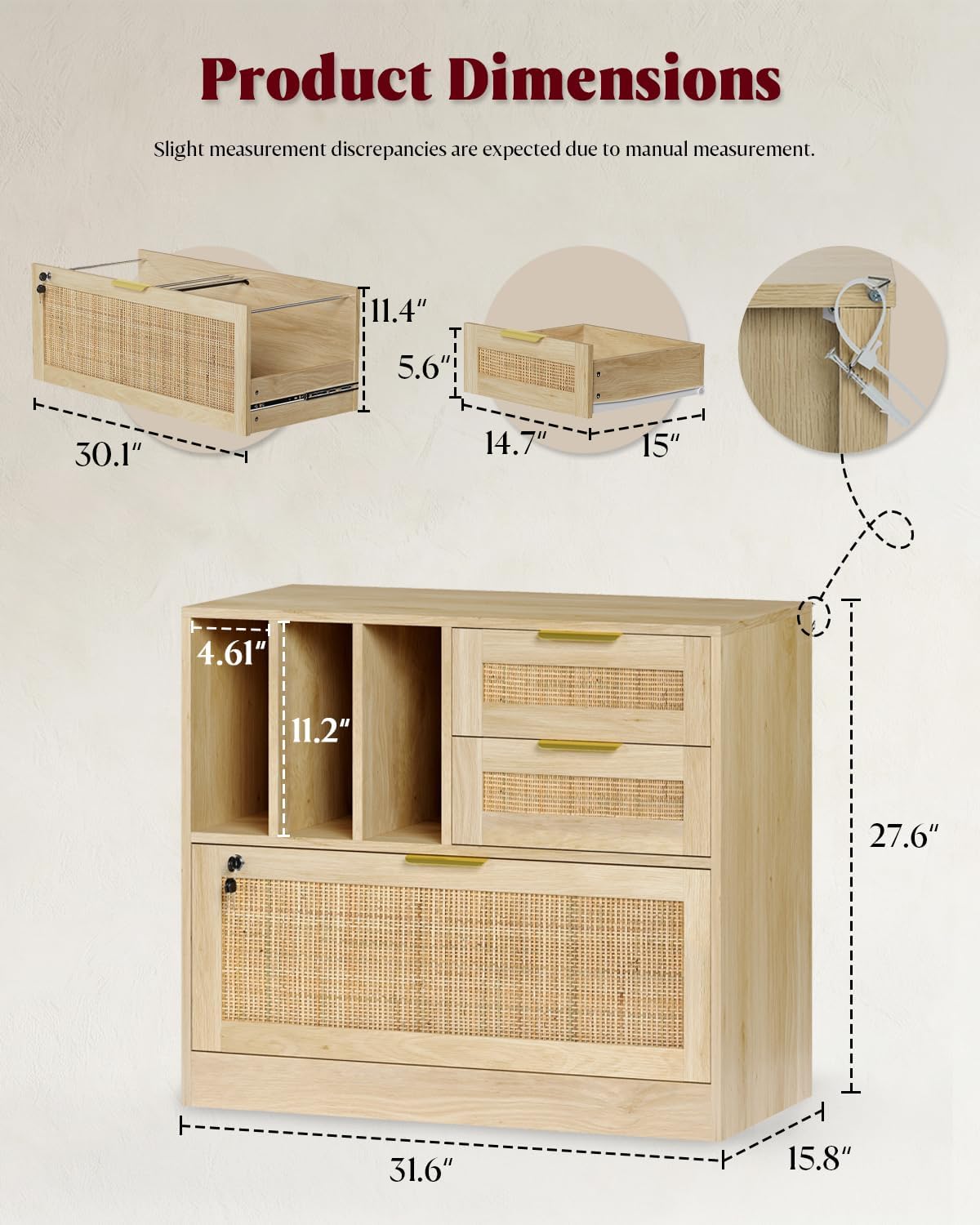 Three Drawer Lateral Wood Ratt - Home Security Letters recension och pris