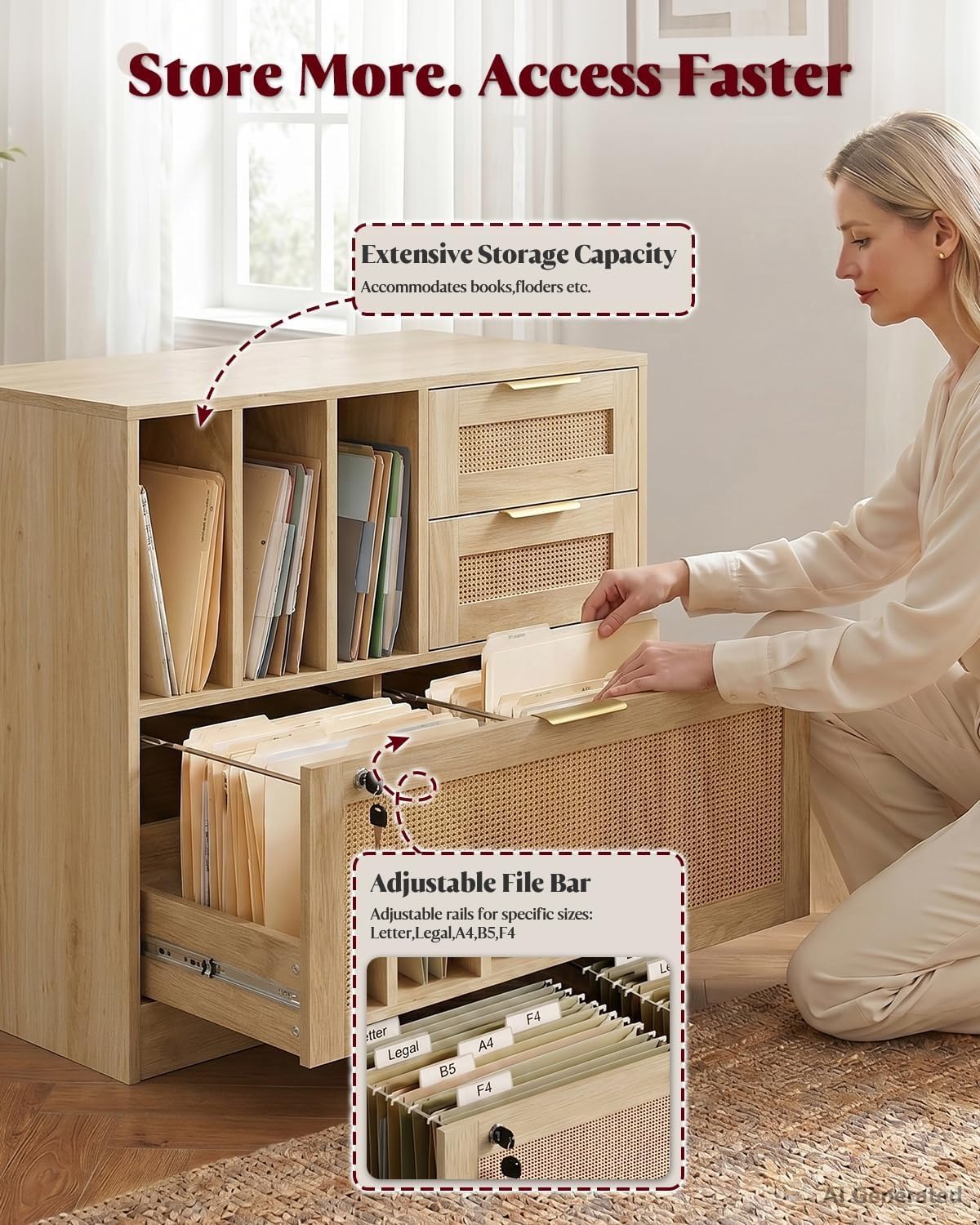 Three Drawer Lateral Wood Ratt - Home Security Letters recension och pris