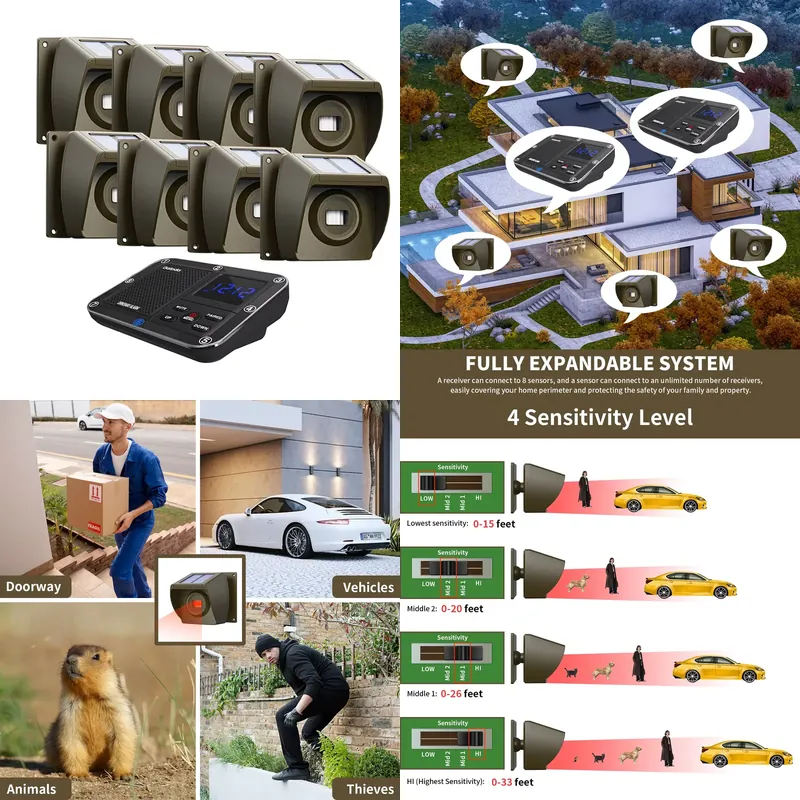 Outdoor Solar - Powered Wirele - Home Security Alarm recension och pris