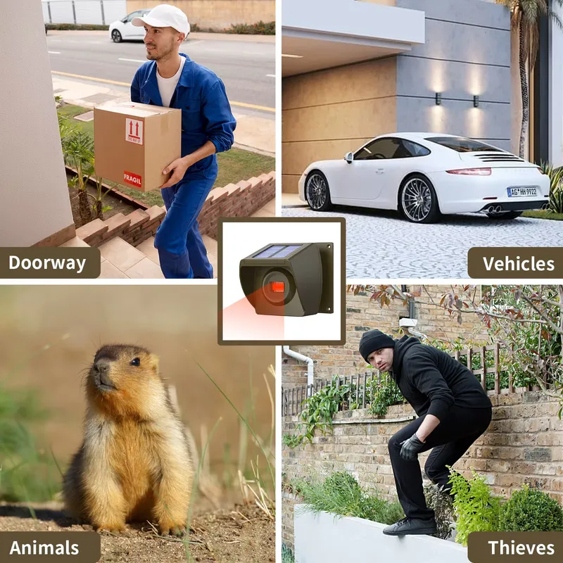 Outdoor Solar - Powered Wirele - Home Security Alarm recension och pris