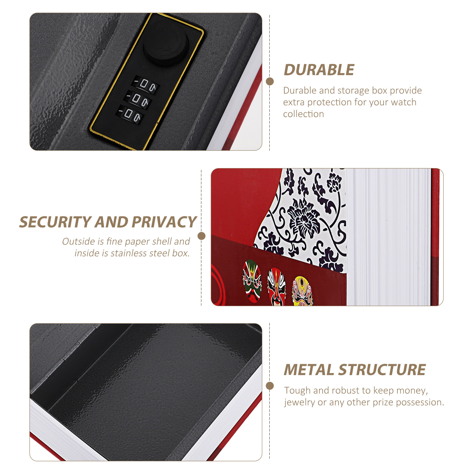Book Safe Box Hidden Metal Sec - Home Security Letters recension och pris