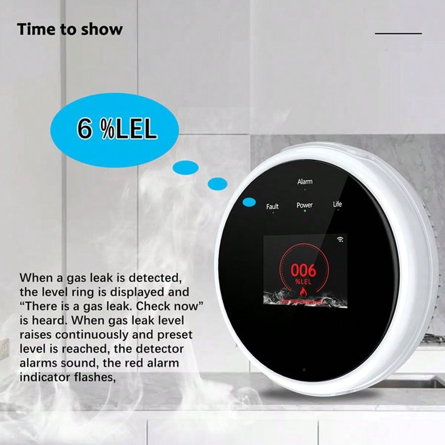2.4G WiFi Gas Alarm Sensor Com - Home Security Gadgets recension och pris