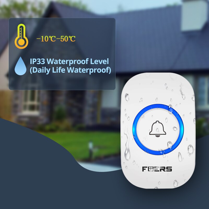 Fuers Wireless Doorbell Waterp - Home Security Bell recension och pris