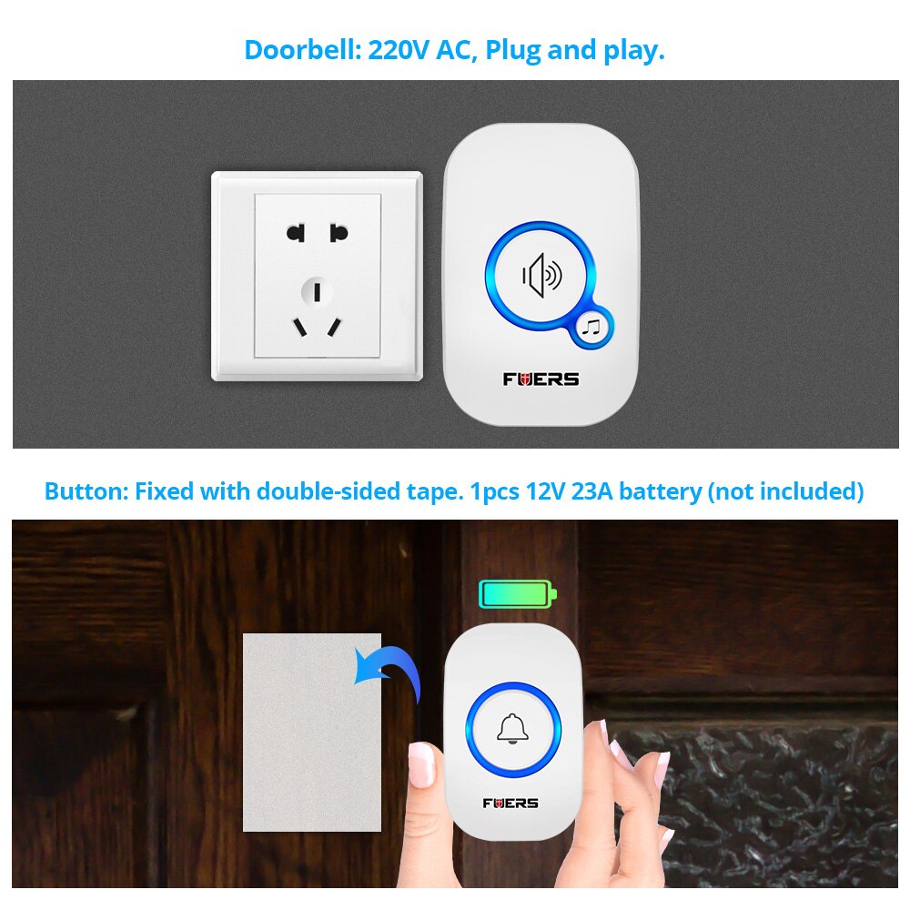 Fuers Wireless Doorbell Waterp - Home Security Bell recension och pris