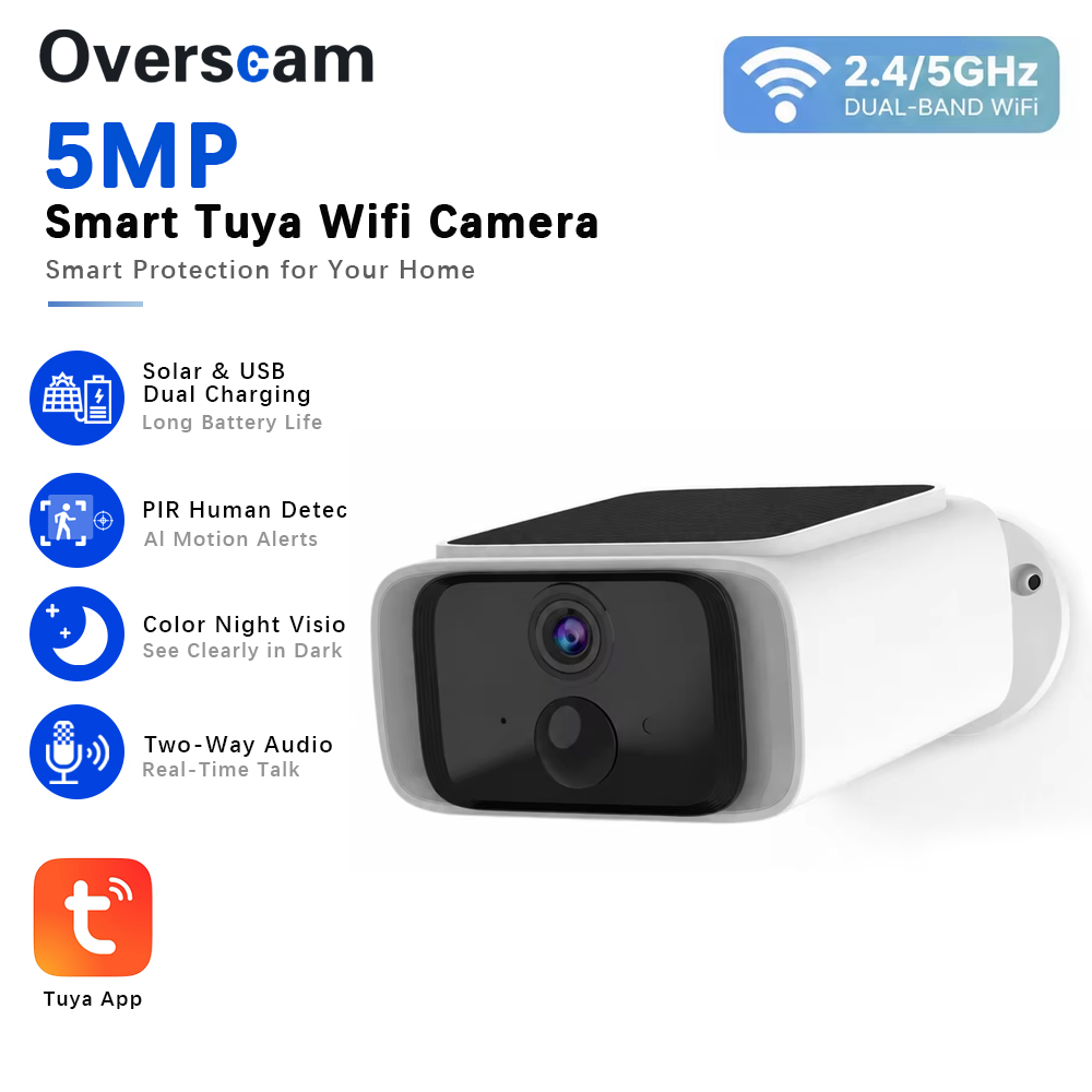 Tuya 5MP Solar Security Camera - Home Security Cameras Wireless recension och pris