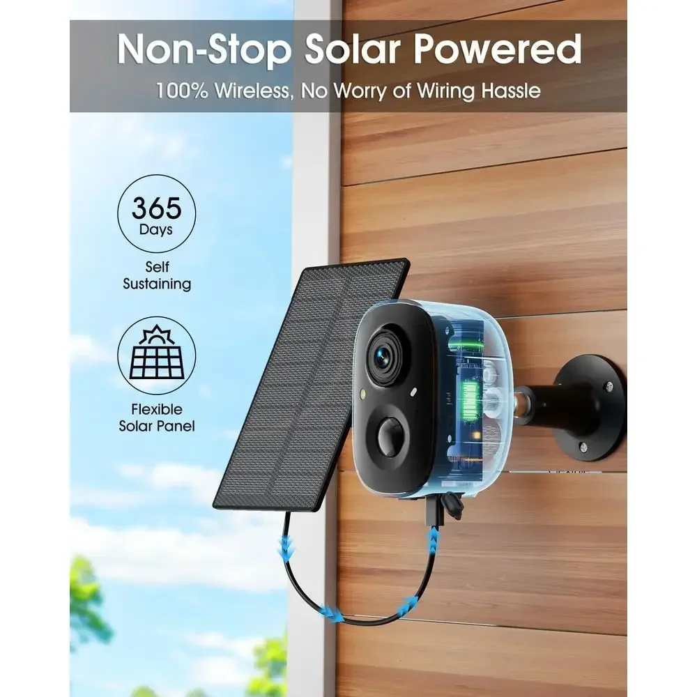 2K Solar Security Cameras Wire - Home Security No Monthly Fee recension och pris