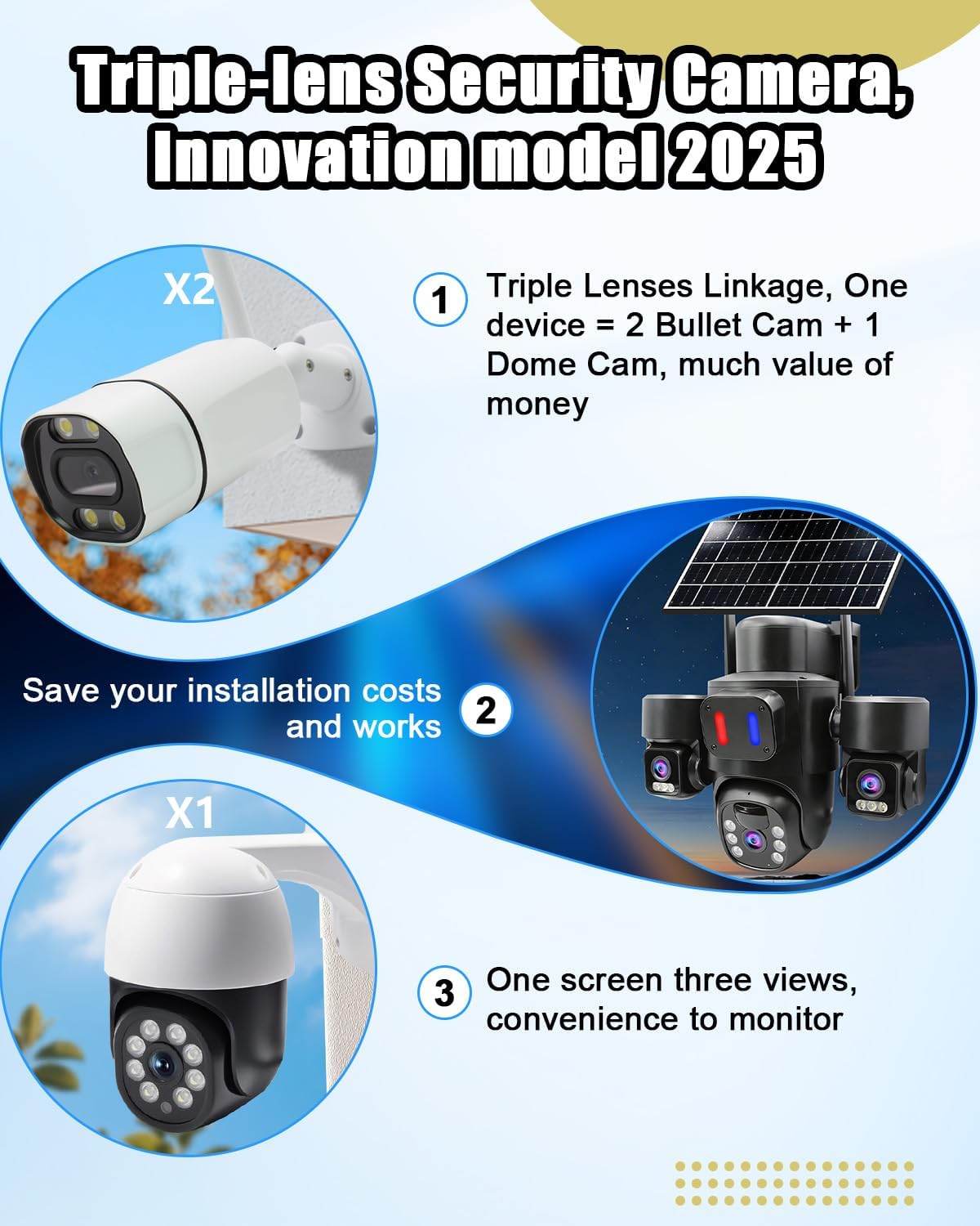 Outdoor Solar Security Camera  - Home Security No Monthly Fee recension och pris