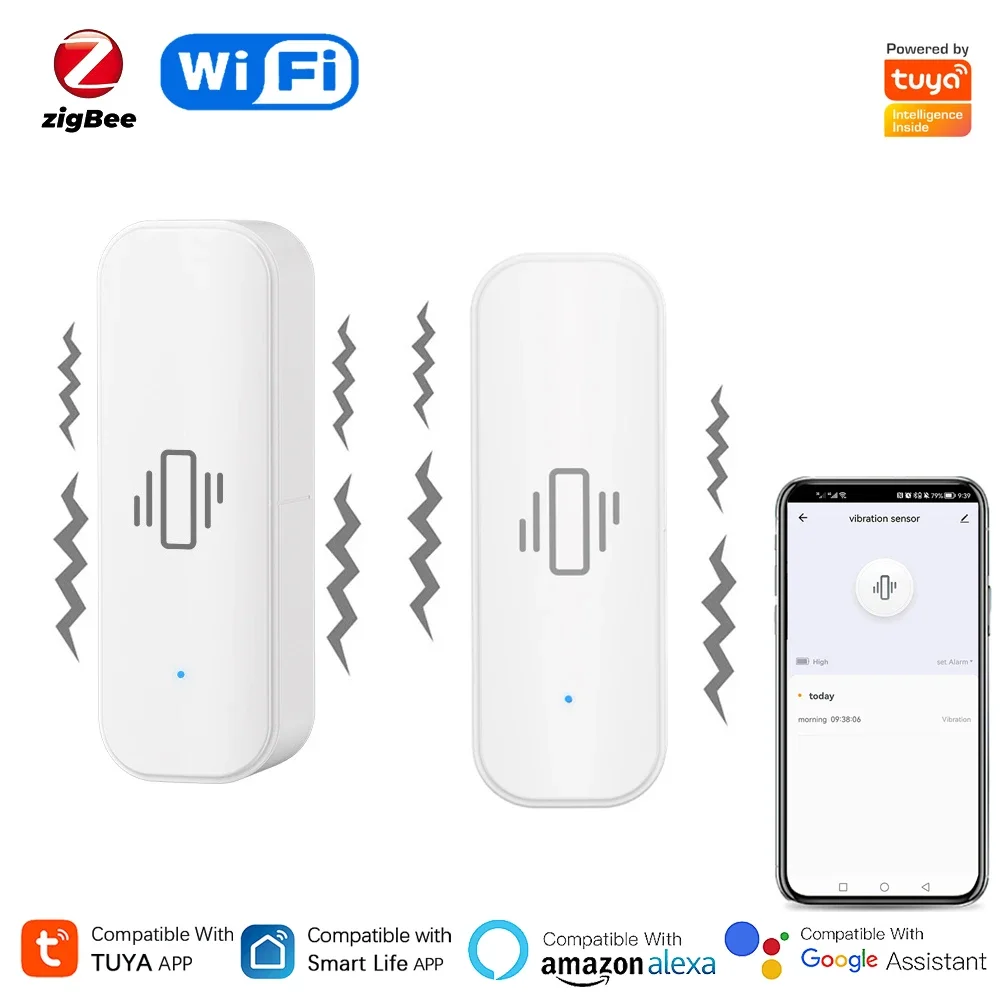 Tuya WiFi/Zigbee Smart Vibrati - Home Security Alarm recension och pris