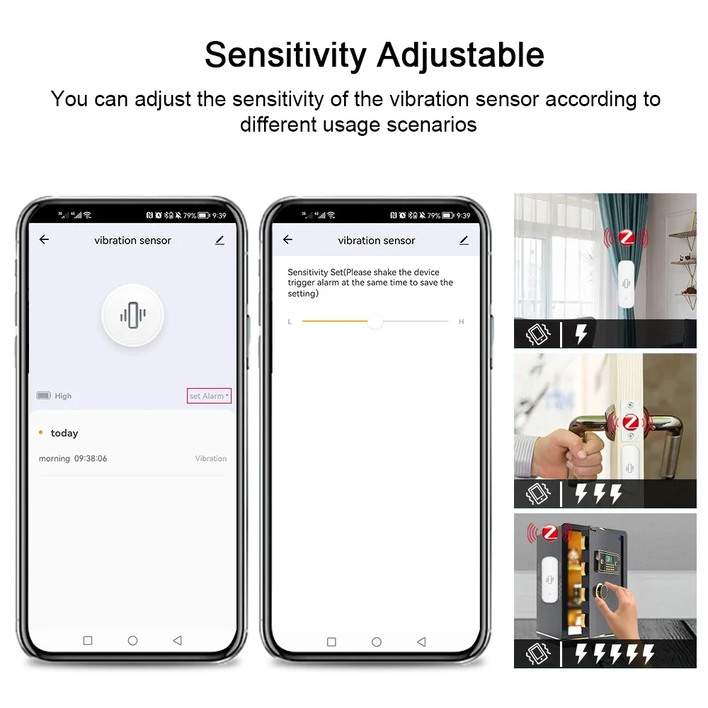 Tuya WiFi/Zigbee Smart Vibrati - Home Security Alarm recension och pris