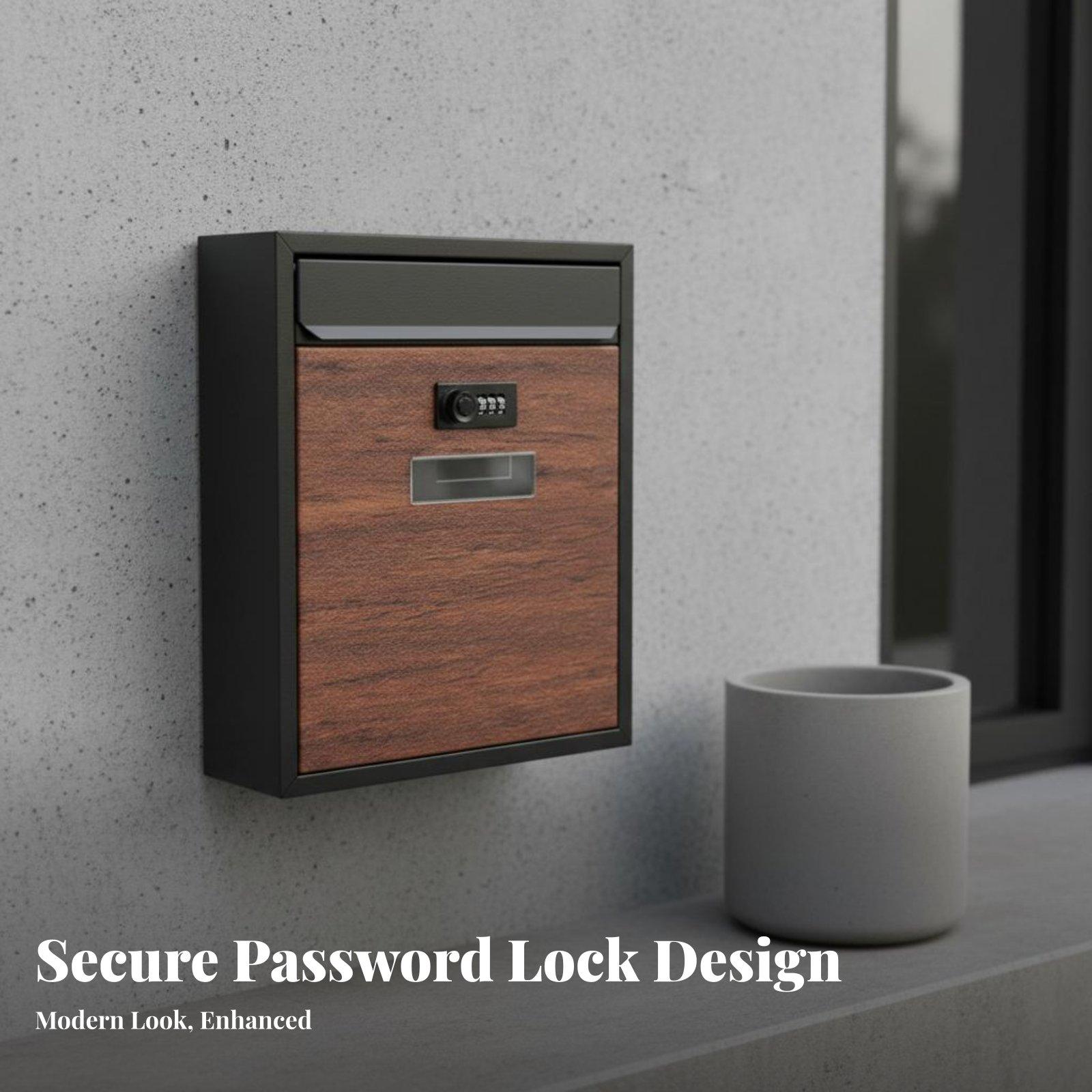 Modern Metal Mailbox with Comb - Home Security Letters recension och pris