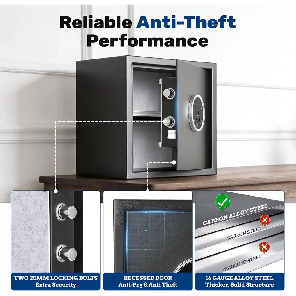 1.5 Auto-Open Biometric Safe w - Home Security Officer recension och pris